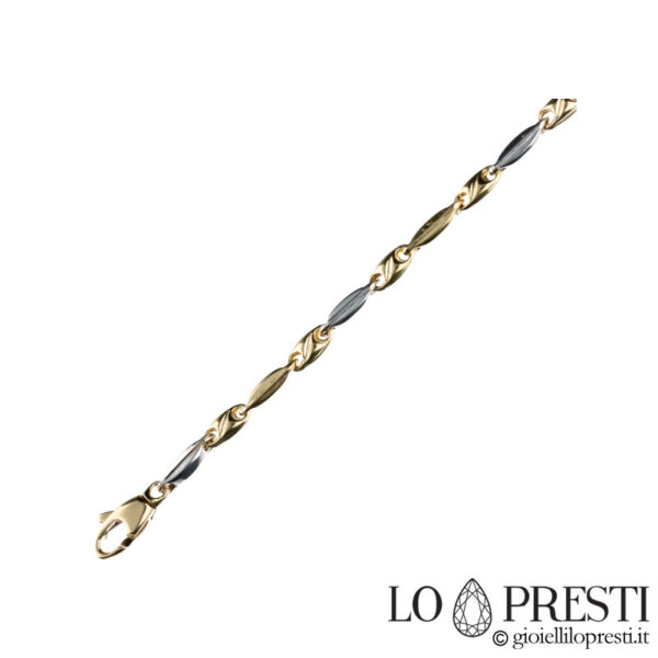 collana uomo maglia tubolare oro bicolore 18kt