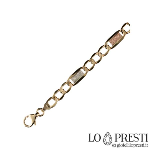 collana tre colori uomo donna oro bianco giallo e rosso 18kt