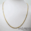 collana uomo maglia piena oro bianco e giallo 18kt