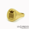 anello a scudo con stemma gigillo di famiglia oro giallo 18kt