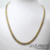 Girocollo uomo in oro bicolore 18 kt maglia piatta semipiena moderna,il peso è riferito alla misura 50 cm