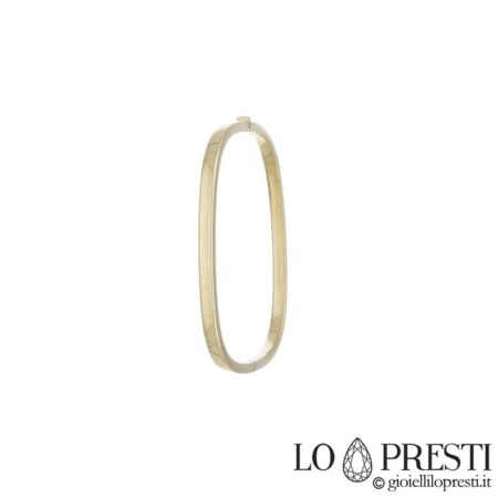 Bracciale rigido donna a canna quadra,lavorazione lucida in oro giallo 18kt