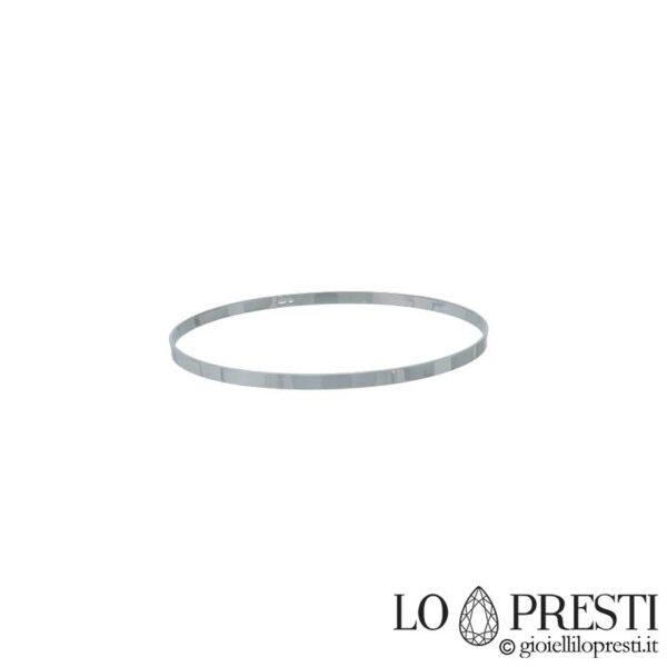 Bracciale rigido in oro bianco 18kt lavorazione lucida e sabbiata. Per compleanno,anniversario