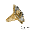 Anello Fiore donna in oro bianco e giallo 18kt lavorazione lucida e brillantata, oggetto di grande effetto. Certificato di garanzia e confezione regalo.