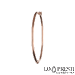 Bracciale rigido canna tonda e liscia in oro rosa 18kt con apertura laterale. Per compleanno,anniversario o semplicemente per ricordare un momento importante. Certificato di garanzia e confezione regalo.