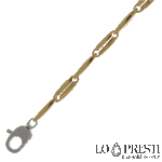 Collana maglia tubolare in oro giallo 18kt con chiusura in oro bianco, maglia piena massiccia,disponibile o ordinabile in varie misure