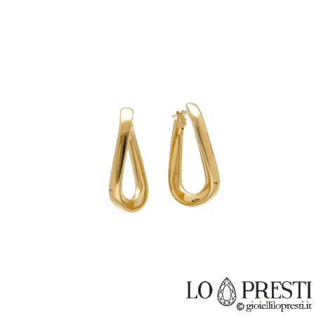 Orecchini boccole fantasia in oro giallo 18kt