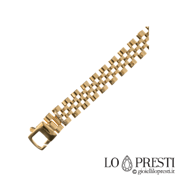 bracciale uomo semirigido in oro giallo 18kt maglia pantera