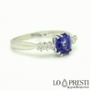 anello anniversario fidanzamento con tanzanite e diamanti