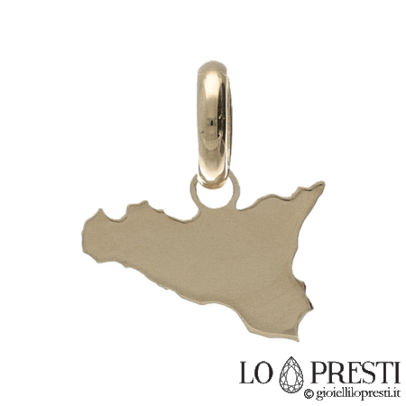 ciondolo forma sicilia in oro giallo 18kt offerta idea regalo