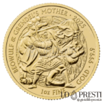 Moneta d'oro 1 oz Beowulf & Grendel 2025 Myths and Legends pure gold 999